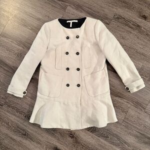 Schumacher Linen Blend Collarless Trench